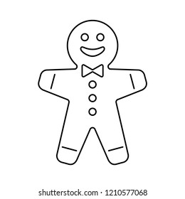 Gingerbread Man Christmas Cookie. Vector Illustration.