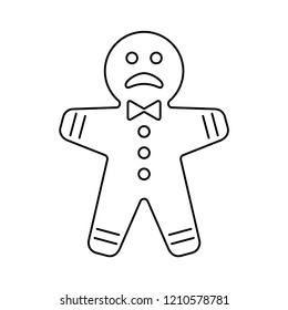 Gingerbread Man Christmas Cookie. Vector Illustration.