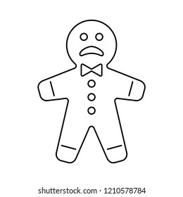Gingerbread Man Christmas Cookie. Vector Illustration.