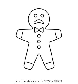 Gingerbread Man Christmas Cookie. Vector Illustration.