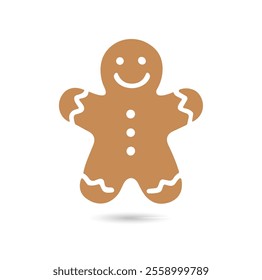 Gingerbread Man Christmas Cookie Vector 