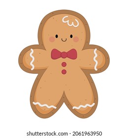 Gingerbread Man Christmas Cookies. Vector illustration