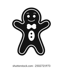 Gingerbread man. Christmas icon. Vector illustration.