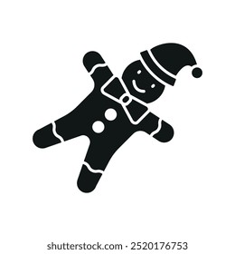 Hombre de jengibre icono de navidad Vector diseño básico simple y moderno concepto gráfico