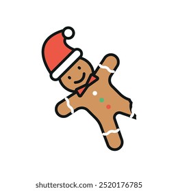 Gingerbread man christmas icon vector basic design simple and modern concept graphic
