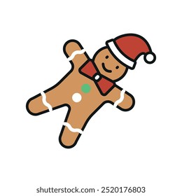 Hombre de jengibre icono de navidad Vector diseño básico simple y moderno concepto gráfico