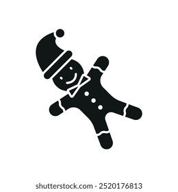 Gingerbread man christmas icon vector basic design simple and modern concept graphic