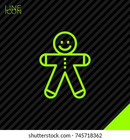gingerbread Man christmas line vector icon