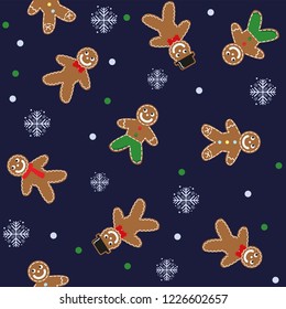 Gingerbread Man Christmas Pattern