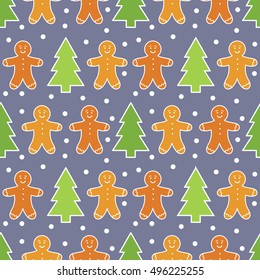 Gingerbread man Christmas pattern