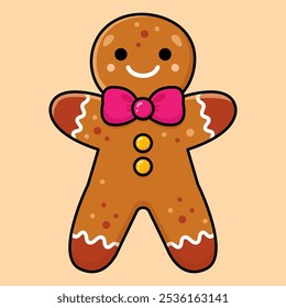 Gingerbread man. Christmas vector illustration