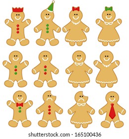 Gingerbread Man Clip-art Set. Gingerbread Man Clip Art. Gingerbread Clip-art. 