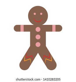 Gingerbread man cookie cartoon vector illustration graphic design