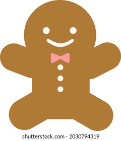 Lebkuchen-Mann-Keks Weihnachten süße Illustration Symbol