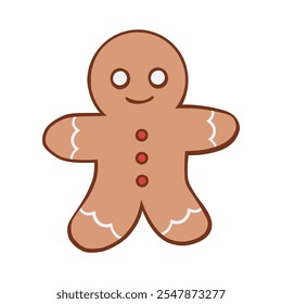 Gingerbread man cookie for Christmas decoration hand drawn illustration
