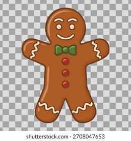 Gingerbread man cookie. Christmas icon Vector illustration.