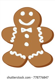 Gingerbread man cookie decorated with icing