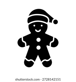 Diseño de Vector de glifo de galleta de hombre de jengibre en estilo moderno