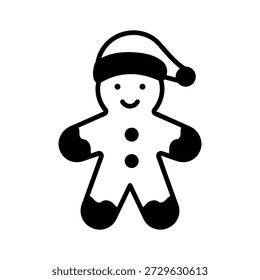 Diseño de Vector de glifo de galleta de hombre de jengibre en estilo moderno