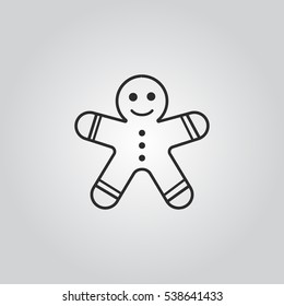 Gingerbread man cookie icon