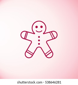 Gingerbread man cookie icon