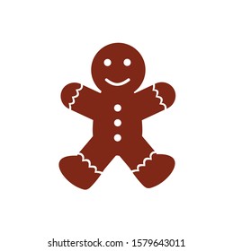 Gingerbread man cookie icon vector, filled flat sign, solid colorful pictogram isolated on white, logo illustration. Christmas icon. Christmas biscuits .Cookie in shape of man.