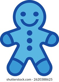 Gingerbread man cookie icon vector illustration on transparent background.
