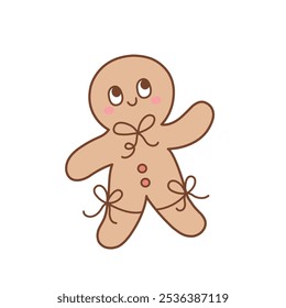 Gingerbread man cookie, Merry Christmas and Happy New Year decoration