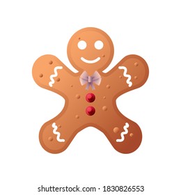 gingerbread man cookie on white background vector illustration design