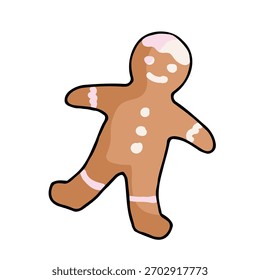 Galleta de hombre de jengibre sobre fondo blanco