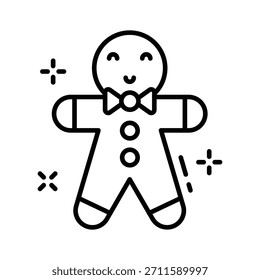 Diseño de Vector de contorno de galleta de hombre de jengibre en estilo moderno