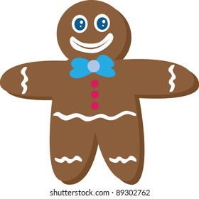 Gingerbread Man cookie smiling