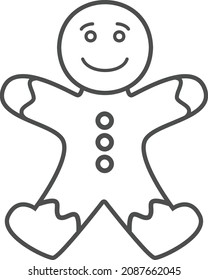 Gingerbread man cookie vector icon