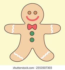 gingerbread man cookie vector icon