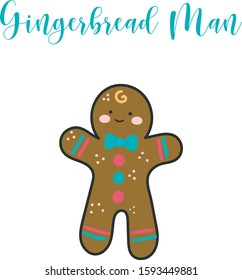 Gingerbread Man Cookie Vector Illustration christmas 