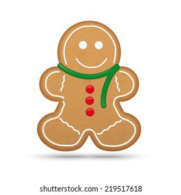 Gingerbread Man Cookie Vector Illustration