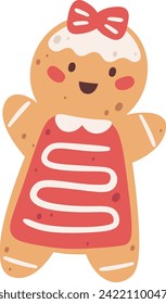 Gingerbread Man Cookie Vector Illustration