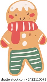 Gingerbread Man Cookie Vector Illustration