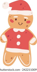 Gingerbread Man Cookie Vector Illustration