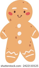 Gingerbread Man Cookie Vector Illustration
