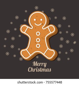 Gingerbread man cookie. Vector illustration.