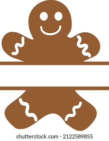 Monograma del hombre de pan de jengibre para el texto