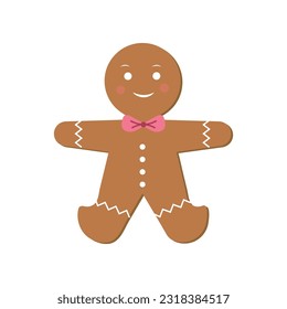 Gingerbread Man Cookies On Transparent Background. Winter Candy And Christmas Holiday Candy Decoration