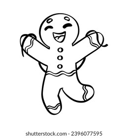 Gingerbread man cookies. Vector illustration on a white background