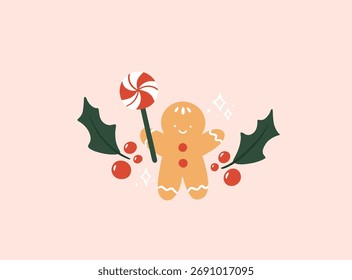 Ilustración vectorial de galletas de hombre de jengibre