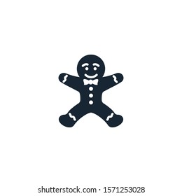 gingerbread man creative icon. filled simple illustration. From Christmas icons collection. Isolated gingerbread man sign on white background