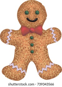 Gingerbread man - Detailed vector illustration - Gingerbread man isolated on white background