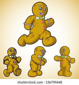 Gingerbread Man In Different Poses. This Is 2 Of 2 In A Series.