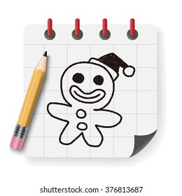The Gingerbread Man doodle drawing