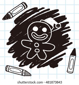 The Gingerbread Man doodle drawing